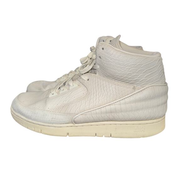 Nike Air Python High Top Sneakers Men's Sz 13 White Snake Embossed Leather Shoes - Picture 1 of 7
